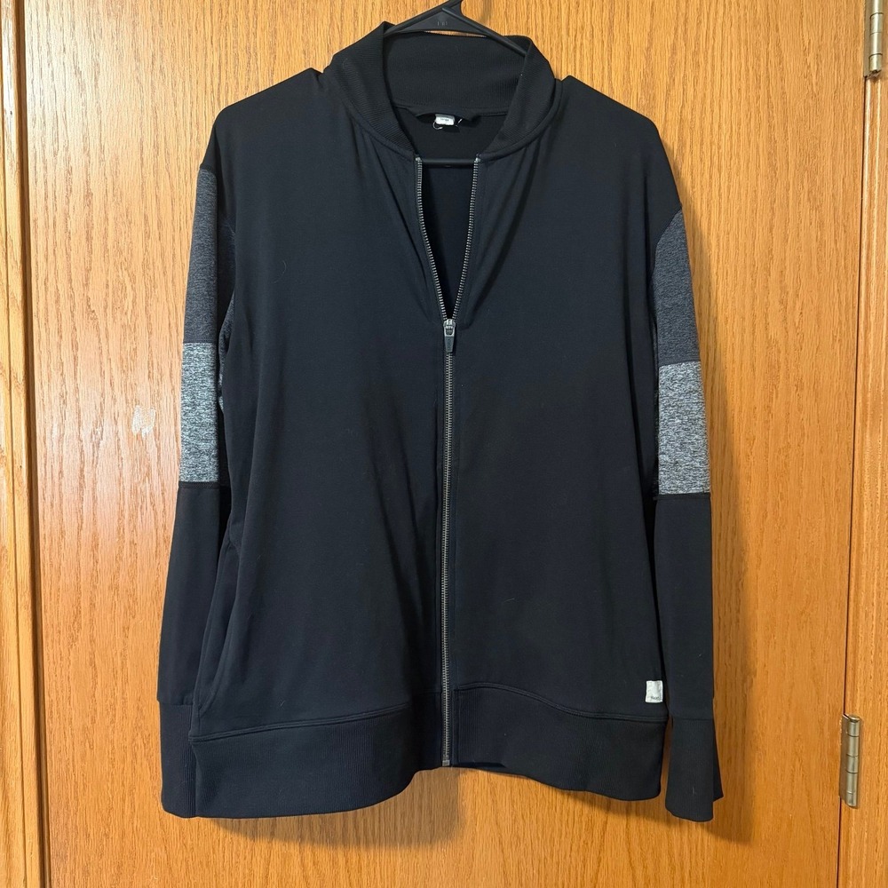 Vuori Halo Bomber Jacket Full Zip Sweatshirt Black Large